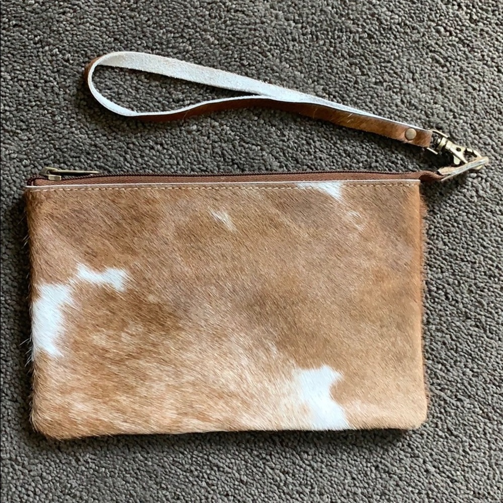 2 Chic Cowhide Wristlet - Picture 2 of 3
